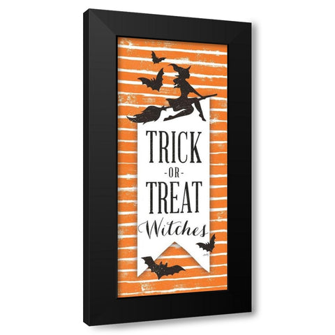 Trick or Treat Witches   Black Modern Wood Framed Art Print by Michelle, Misty