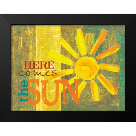 Here Comes the Sun Black Modern Wood Framed Art Print by Michelle, Misty