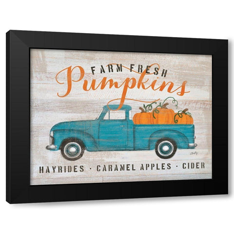 Blue Truck Pumpkin Patch     Black Modern Wood Framed Art Print with Double Matting by Michelle, Misty