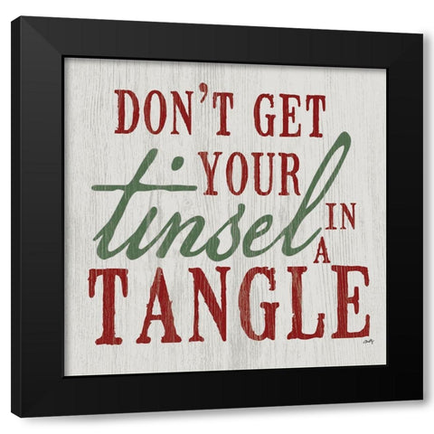 Tinsel in a Tangle Black Modern Wood Framed Art Print by Michelle, Misty