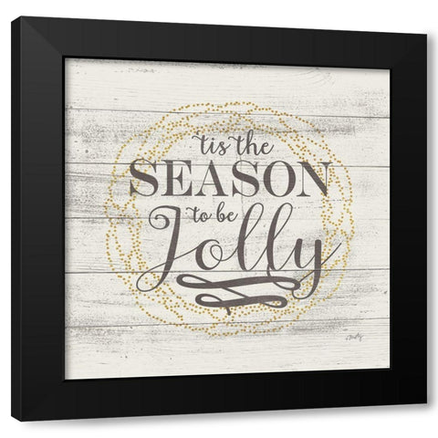 Tis the Season Black Modern Wood Framed Art Print with Double Matting by Michelle, Misty