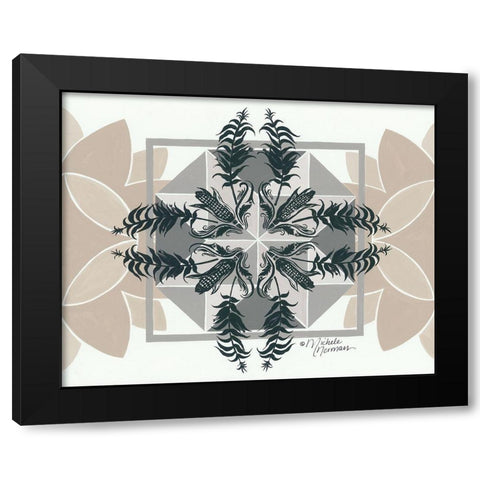 Cornfields and Sunflowers     Black Modern Wood Framed Art Print by Norman, Michele