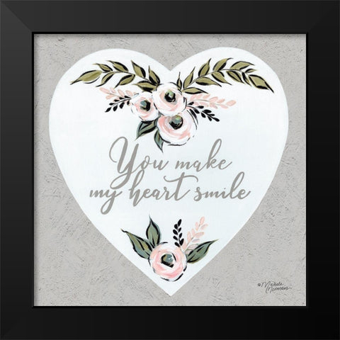 You Make My Heart Smile Black Modern Wood Framed Art Print by Norman, Michele