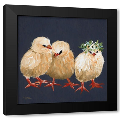 Chick Trio Black Modern Wood Framed Art Print by Norman, Michele
