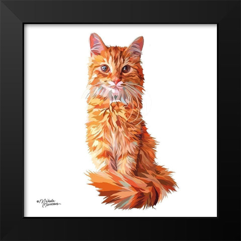 Cat Black Modern Wood Framed Art Print by Norman, Michele