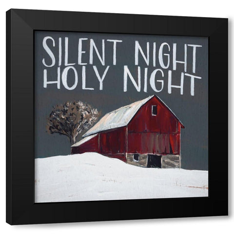 Silent Night Holy Night Black Modern Wood Framed Art Print with Double Matting by Norman, Michele