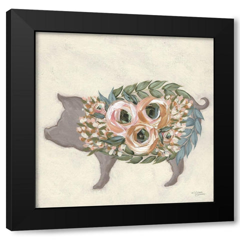 Alice the Pig     Black Modern Wood Framed Art Print by Norman, Michele