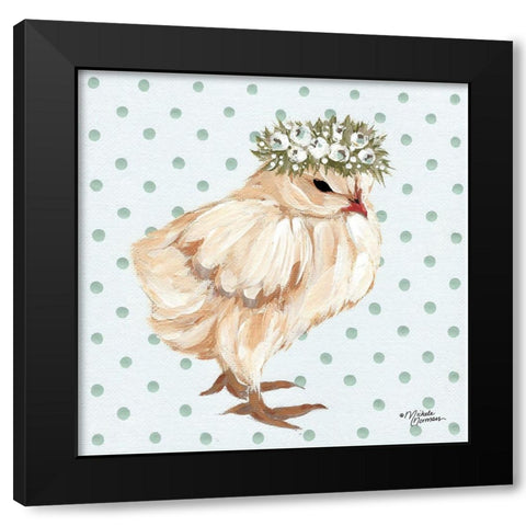 Spring Chick Black Modern Wood Framed Art Print by Norman, Michele