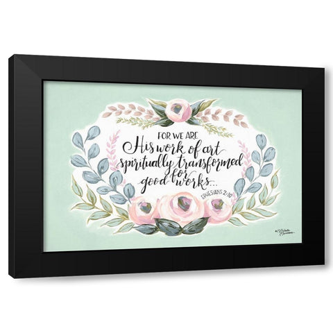 His Work of Art Black Modern Wood Framed Art Print with Double Matting by Norman, Michele