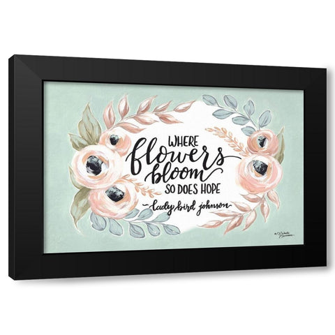 Where Flowers Bloom Black Modern Wood Framed Art Print with Double Matting by Norman, Michele