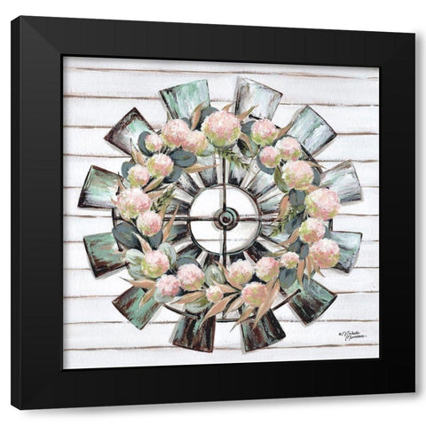 Farmhouse Florals Black Modern Wood Framed Art Print by Norman, Michele