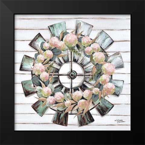 Farmhouse Florals Black Modern Wood Framed Art Print by Norman, Michele