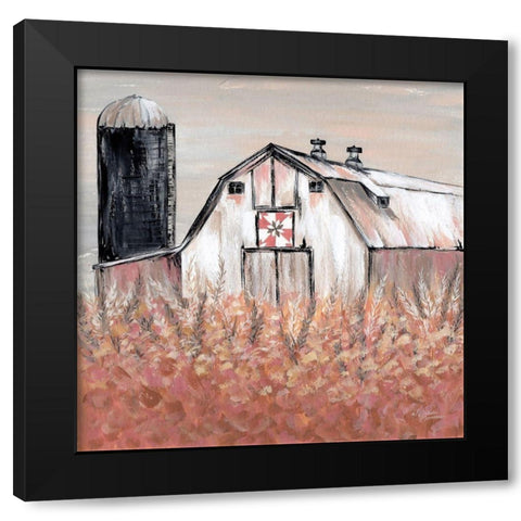 Simset Fields Black Modern Wood Framed Art Print with Double Matting by Norman, Michele