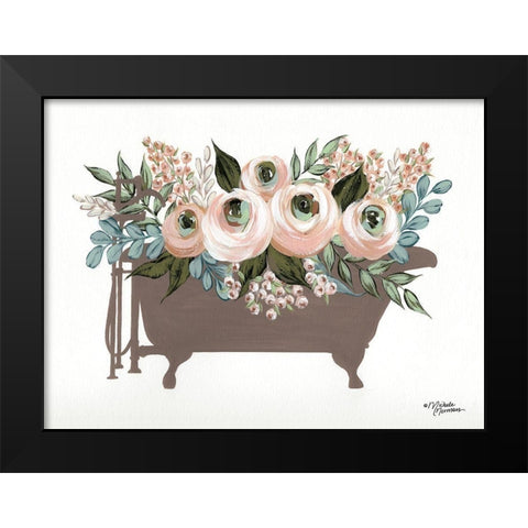 Bathed in Flowers      Black Modern Wood Framed Art Print by Norman, Michele
