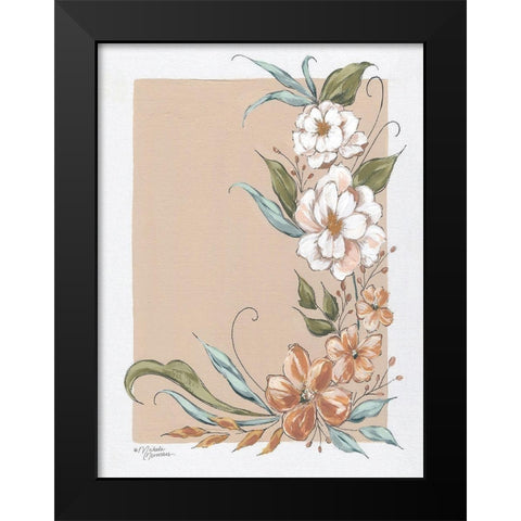 Spring Floral Frame Black Modern Wood Framed Art Print by Norman, Michele