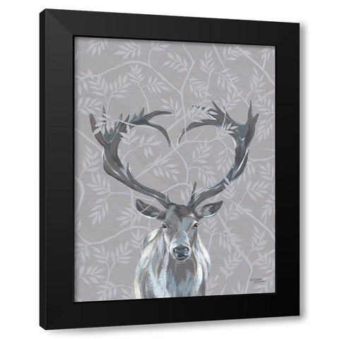 Deerly Loved Black Modern Wood Framed Art Print with Double Matting by Norman, Michele
