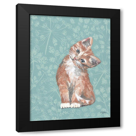 Moxie the Kitten Black Modern Wood Framed Art Print with Double Matting by Norman, Michele