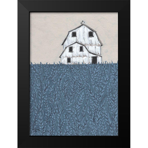Fields of Blue Black Modern Wood Framed Art Print by Norman, Michele