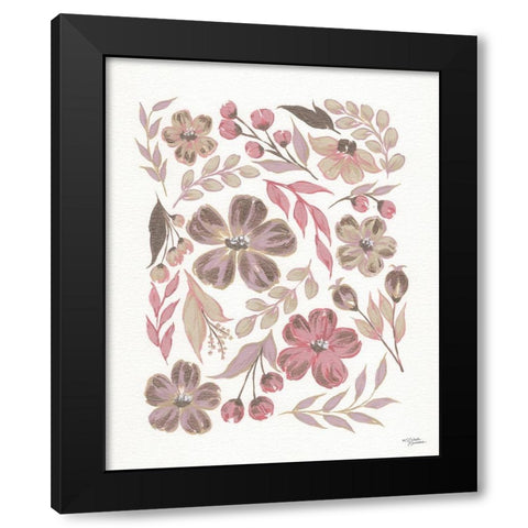 Pretty in Pink Petals Black Modern Wood Framed Art Print with Double Matting by Norman, Michele