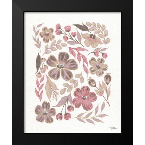 Pretty in Pink Petals Black Modern Wood Framed Art Print by Norman, Michele