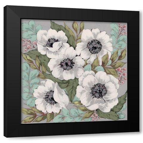 Anemone Garden Black Modern Wood Framed Art Print by Norman, Michele