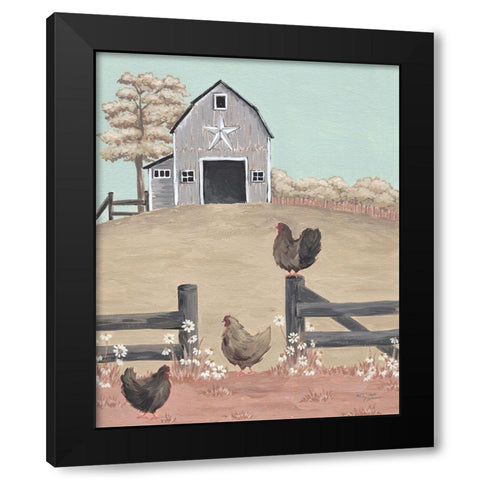In the Barnyard Black Modern Wood Framed Art Print with Double Matting by Norman, Michele