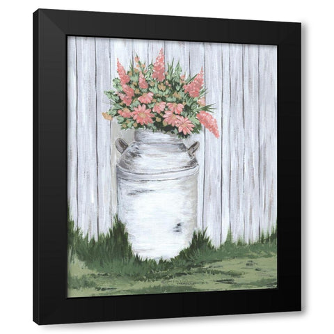 White Washed Milk Can Black Modern Wood Framed Art Print with Double Matting by Norman, Michele