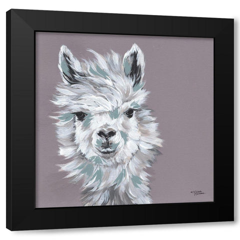 Alpaca Punch Black Modern Wood Framed Art Print by Norman, Michele