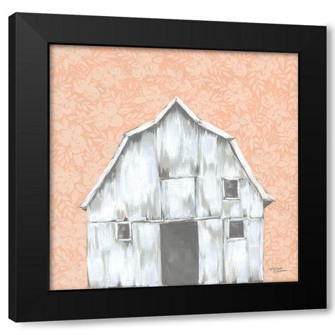 Peaches And Cream Barn Black Modern Wood Framed Art Print by Norman, Michele