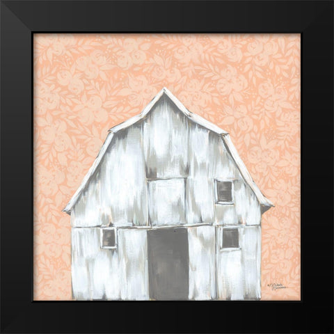 Peaches And Cream Barn Black Modern Wood Framed Art Print by Norman, Michele