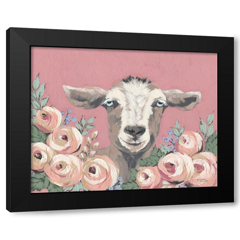 Goat in the Garden Black Modern Wood Framed Art Print by Michelle, Misty