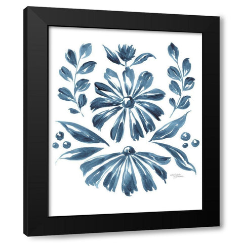 Blue Daisy #1    Black Modern Wood Framed Art Print by Norman, Michele