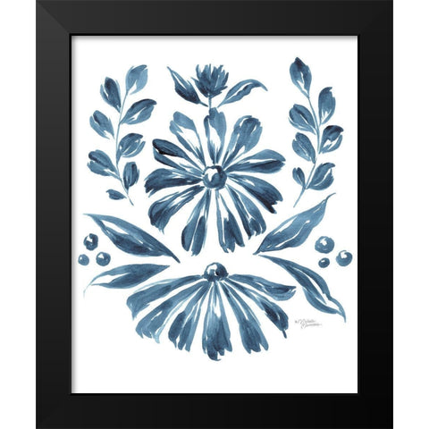 Blue Daisy #1    Black Modern Wood Framed Art Print by Norman, Michele