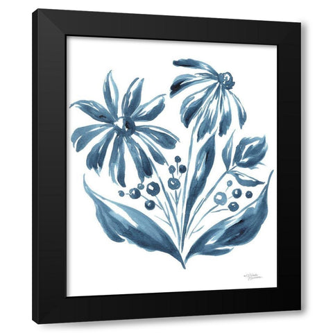 Blue Daisy #2     Black Modern Wood Framed Art Print with Double Matting by Norman, Michele