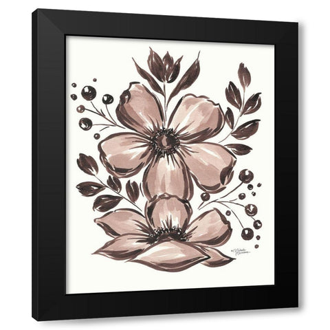Sepia Garden Black Modern Wood Framed Art Print with Double Matting by Norman, Michele