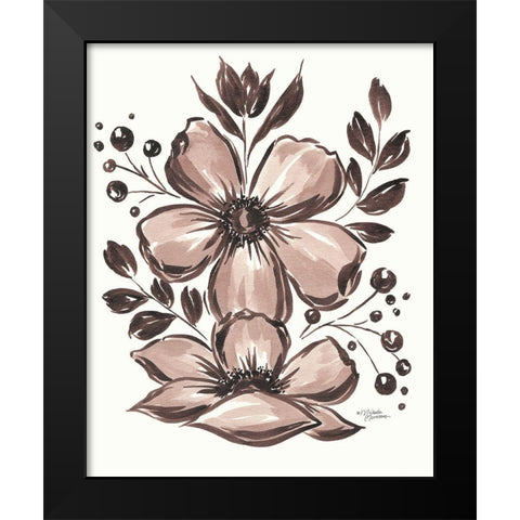 Sepia Garden Black Modern Wood Framed Art Print by Norman, Michele