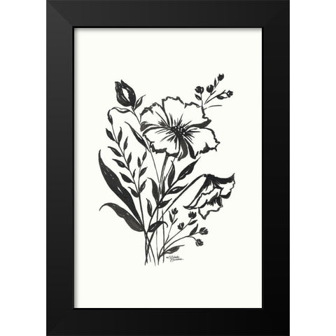 Annabelle Floral Black Modern Wood Framed Art Print by Norman, Michele