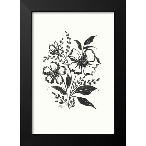 Josephine Floral Black Modern Wood Framed Art Print by Norman, Michele