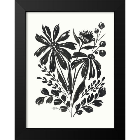 Daisy Garden #2 Black Modern Wood Framed Art Print by Norman, Michele