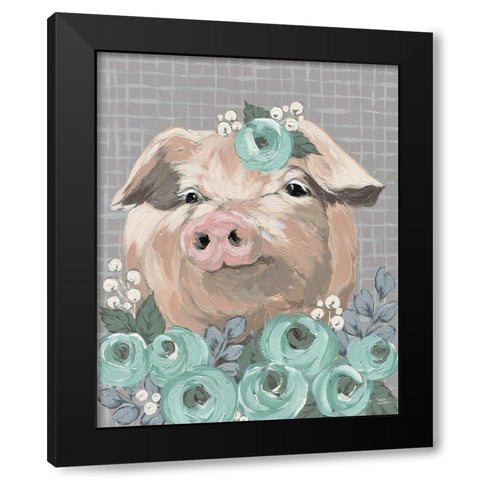 Pretty Polly Black Modern Wood Framed Art Print by Norman, Michele