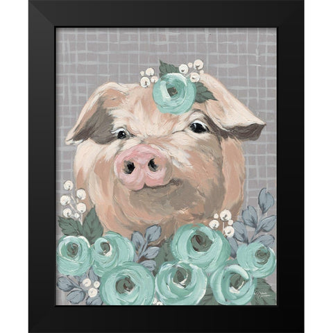 Pretty Polly Black Modern Wood Framed Art Print by Norman, Michele