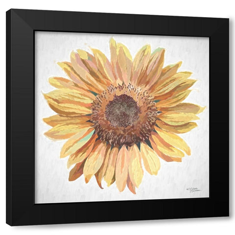 Sunny Sunflower Black Modern Wood Framed Art Print by Norman, Michele