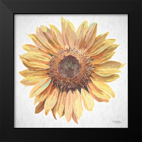 Sunny Sunflower Black Modern Wood Framed Art Print by Norman, Michele