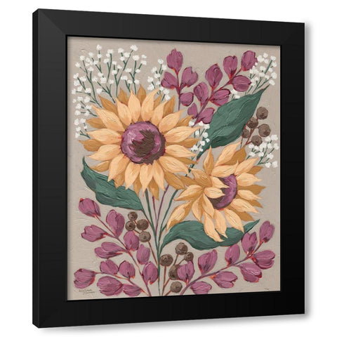 Sunny Faces Black Modern Wood Framed Art Print with Double Matting by Norman, Michele