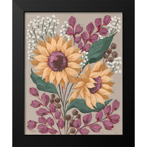 Sunny Faces Black Modern Wood Framed Art Print by Norman, Michele