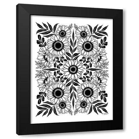 Sunflower Medley Black Modern Wood Framed Art Print by Norman, Michele
