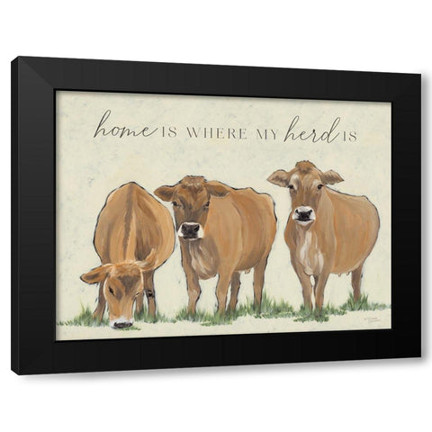 Home is Where my Herd Is Black Modern Wood Framed Art Print with Double Matting by Norman, Michele