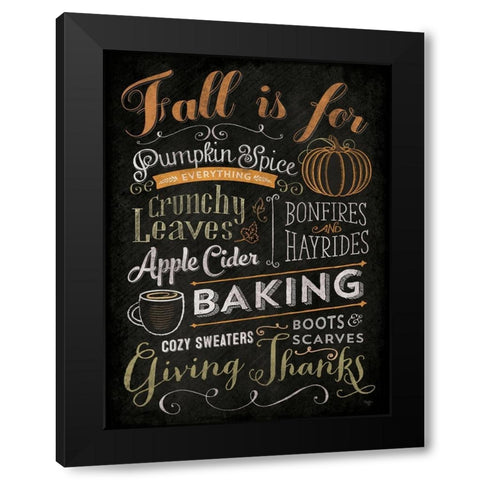Fall is For Black Modern Wood Framed Art Print with Double Matting by Mollie B.