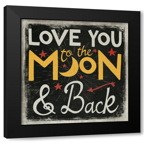 Love You Black Modern Wood Framed Art Print with Double Matting by Mollie B.