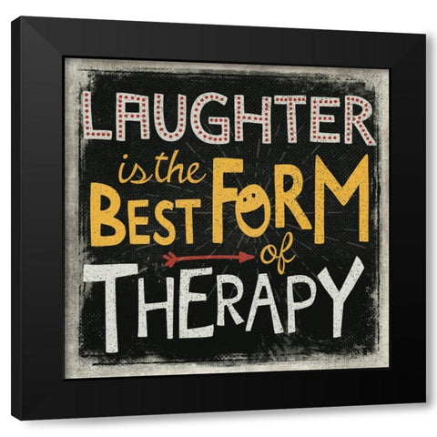 Laughter Black Modern Wood Framed Art Print with Double Matting by Mollie B.